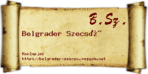 Belgrader Szecső névjegykártya